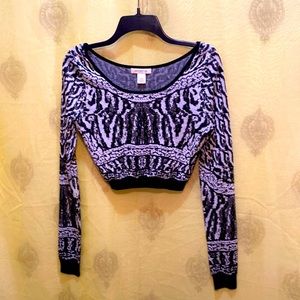 ARDEN B. CROP LONG SLV SCOOP NECK SWEATER SZ S